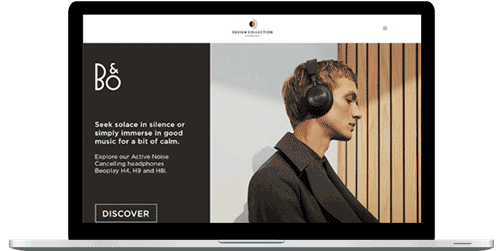 Bang Olufsen website and webshop Ja-da